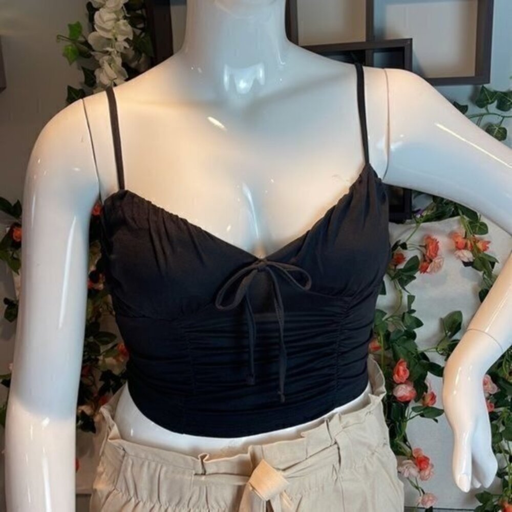 Iris‎ Ruched Cami Detail Cropped Black Size M RefFNB